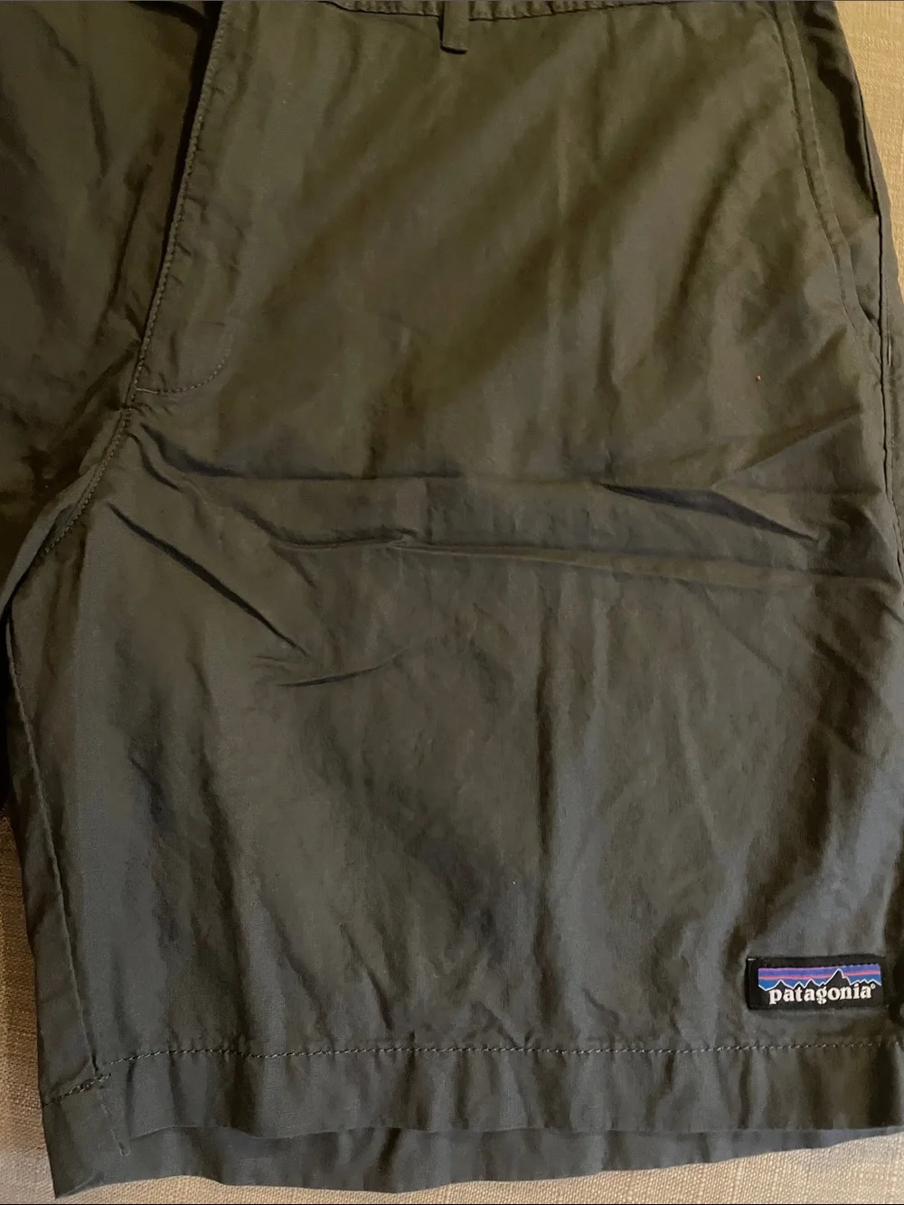 Patagonia Men's Olive Shorts with Subtle Logo - Picture 2 of 6